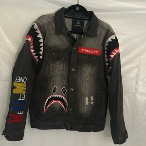 Hudson Jacket Denim Outerwear Ape Kill Ape Embroided Patches Distressed